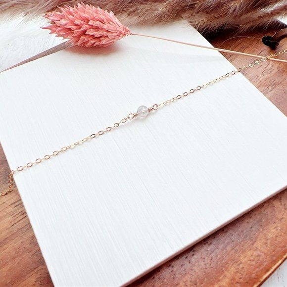 New Mini Labradorite Gold Chain Bracelet | 14k Gold Filled | Handmade in BC - Picture 4 of 5